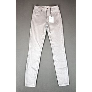 NWT pistola Jeans Womens 25 Silver Grey Aline High‎ Rise Coated Waxed Metallic